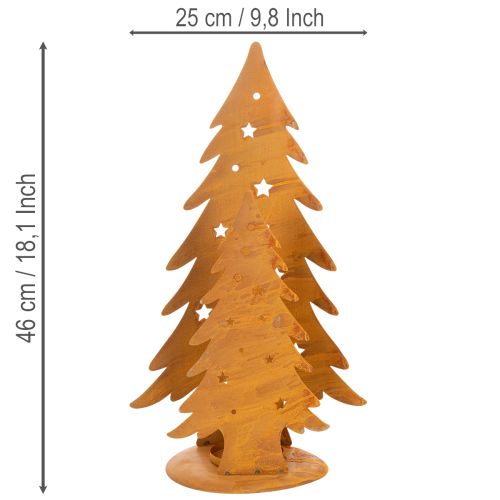 Juletræslanterne, metaldekoration i rustik finish, jul H46cm B25,5cm | Floristik24.dk