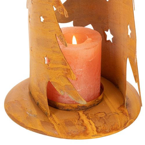 Juletræslanterne, metaldekoration i rustik finish, jul H46cm B25,5cm | Floristik24.dk