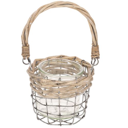 Fyrfadsstage, glas, metal, pil, Ø10,5 cm, 3 stk. | Floristik24.dk