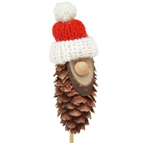 Floristik24 Keglenisse med hat blomsterprop nisse 8cm 12 stk