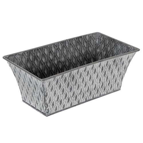 Zinkskål med diamantmønster 22 cm × 12 cm