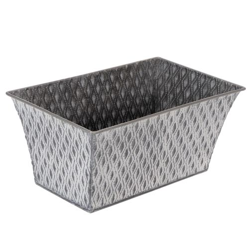 Zinkskål med diamantmønster, 26 cm x 15,5 cm købe | Floristik24.dk