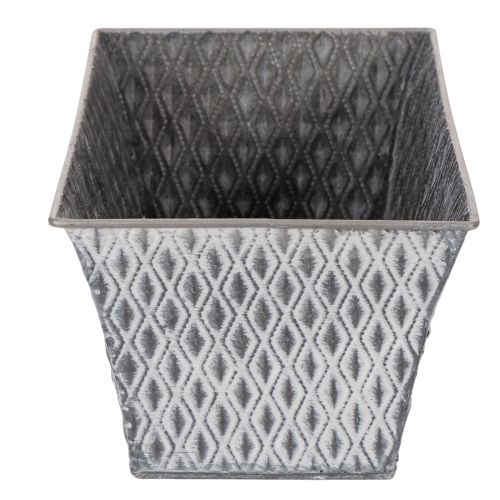 Zinkskål med diamantmønster, 26 cm x 15,5 cm | Floristik24.dk