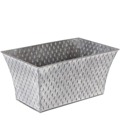 Zinkskål med diamantmønster 30 cm × 18 cm H 15 cm købe | Floristik24.dk