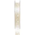 Floristik24 Gavebånd creme bryllupsbånd dekorative bånd 15mm 20m