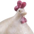 Floristik24 Dekorativ kylling påskedekoration høne figur beige rød 11×8×15,5cm