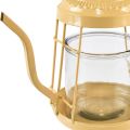 Floristik24 Fyrfadsstage glas lanterne tekande orange Ø15cm H26cm