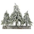 Floristik24 Mini juletræstrio på log juledekoration 28cm