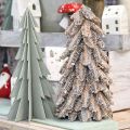 Floristik24 Gran lavet af kogler, juletræ dækket med sne, vinterpynt, advent, vasket hvidt H33cm Ø20cm