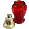 Floristik24 Gravlys glas glas hjerte rødt mindelys B8cm H16,5cm 6stk