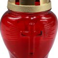 Floristik24 Gravlys glas glas hjerte rødt mindelys B8cm H16,5cm 6stk