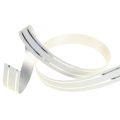 Floristik24 Flæsende bånd gavebånd sløjfebånd hvid med sølvstriber 10mm 250m