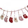 Floristik24 Adventskalender til at fylde julekalender sokker røde 2m