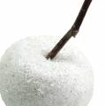 Floristik24 Dekorative æbler hvide med glimmer 5,5–6,5cm 12stk