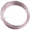 Aluminiumstråd Ø1mm lyserød dekorativ tråd rund 120g