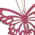 Floristik24 Vedhæng butterfly deco metal rose pink 8,5x9,5cm 6stk