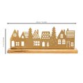 Hussilhuetdekoration advent på træbase 29 cm | Floristik24.dk