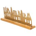 Hussilhuetdekoration advent på træbase 29 cm | Floristik24.dk