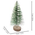Kunstige mini juletræer som bordpynt til jul, snedækkede, 6 cm, 12 stk. | Floristik24.dk