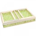 Floristik24 Sengebakke af bambus, serveringsbakke foldbar, træbakke med flettet mønster grøn-naturlige farver 51,5×37cm