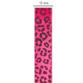Dekorativt bånd med leopardprint, lyserødt, 15 mm x 18 m | Floristik24.dk