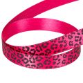 Dekorativt bånd med leopardprint, lyserødt, 15 mm x 18 m | Floristik24.dk