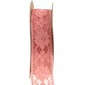 Antik pink blondebånd, dekorativt bånd, vintage dekoration, dekorationsbånd, bryllupsdekoration B25mm L15m