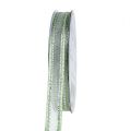 Floristik24 Gavebånd mintgrøn med sølv 15mm 20m