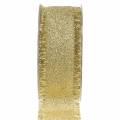 Dekorationsbånd guld med frynser 40mm 15m
