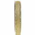 Floristik24 Dekorativt bånd guld med frynser 15mm 15m