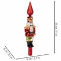 Juletræsknækfigur med nøddeknækker i rød til juletræet 28 cm i ægte glas | Floristik24.dk