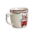 Keramikkrus med julemotiv, bil og gaver, 9 cm | Floristik24.dk