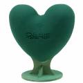Floristik24 Blomsterskum 3D hjerte med fod blomsterskum grøn 30cm x 28cm