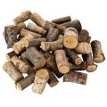 Floristik24 Dekorative birketræsstykker med bark til hobbybrug, 3 cm, 300 g