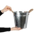 Blank metalspand med rebhåndtag, Ø22 cm | Floristik24.dk
