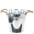 Floristik24 Blank metalspand med rebhåndtag, Ø25 cm