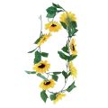 Floristik24 Blomsterguirlande med 8 kunstige solsikker 135cm