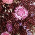Blomsterkrans, tørret blomsterkrans, vinrød, pink, Ø25 cm | Floristik24.dk