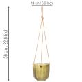 Glasurtepotte/hængende lanterne, lilla/grøn, 14 cm, 2 stk. | Floristik24.dk