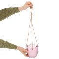 Glasurtepotte/hængende lanterne, lilla/grøn, 14 cm, 2 stk. | Floristik24.dk