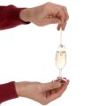 Champagneflaske og champagneglas vedhængssæt, juletræspynt, 14 cm, 2 stk. | Floristik24.dk