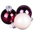 Floristik24 Juletræskugler glastrækugler Berry Mix Ø5cm 24 stk Berry pink beige creme skinnende