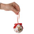 Julekugle med hjortemotiv og bånd til ophæng, 7 cm, 4 stk. | Floristik24.dk