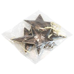 Floristik24 Juletræspynt dekorativ stjerne metal sort guld Ø11cm 4 stk