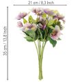 Kunstig julerosebuket med lilla blomster, 35 cm, 6 stk. | Floristik24.dk