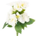 Floristik24 Kunstig juleroseblomstbuket, hvid, kunstig juledekoration