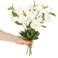 Julerose kunstig blomst hvid dekorativ kunstig blomsterbuket, 40 cm, 4 stk. | Floristik24.dk