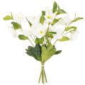Julerose kunstig blomst hvid dekorativ kunstig blomsterbuket, 40 cm, 4 stk. | Floristik24.dk
