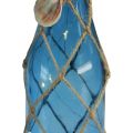 Floristik24 Glasflaske maritime blå flasker med LED H28cm 2stk