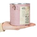 Dekorativ dåse, antik rose, metal dåse til plantning, Ø11 cm H10,5 cm | Floristik24.dk